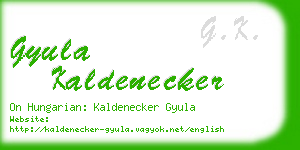 gyula kaldenecker business card